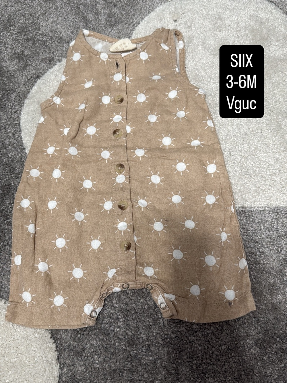 SIIX Baby Tan Sun Print Romper - 3-6M